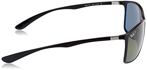 Ray-Ban Unisex-Adult Liteforce 0RB4179 Polarized Rectangular Sunglasses, Matte Black, 62 mm