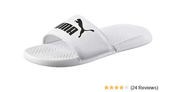 puma black and white slides