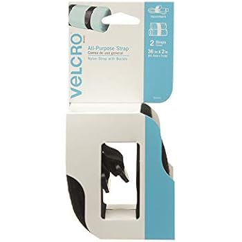 VELCRO Brand All-Purpose Straps | Strong & Reusable | Perfect for Fastening Wires & Organizing Cords | Black, 36in x 2in | 2 Count