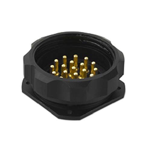 CEEP 9209419AR0P020 Circular Connector, Receptacle with Coupling Nut, 419AR Insulator, Male, Panel Mount, Black Anti-Corrosive