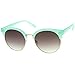 zeroUV - Womens Half-Frame Marble Finish Moon Cut Flat Lens Round Sunglasses