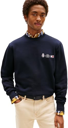 Uomo Felpa Small Crest Outline con Scollo Rotondo, Blu (Desert Sky), M