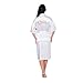 TECHSON Bridal Robe Long Satin with Gold Silk Kimono for Wedding Party Bath