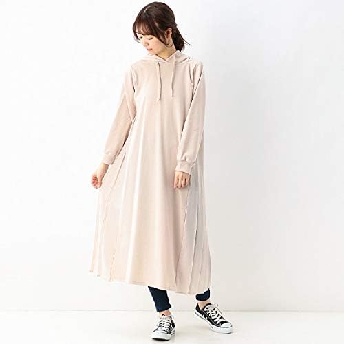 Amazon イング Ingni スウェットbackプリーツパーカーワンピース ベージュ M ワンピース チュニック 通販