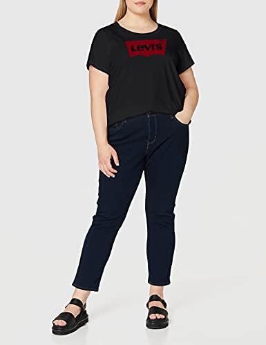 Damen Plus Size Perfect Tee T-Shirt, Stonewashed Black, 1XL