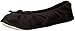 Isotoner Women's Satin Ballerina Slipper with Bow, Suede Sole, Black, XX-Large / 11-12 US