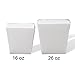 Fit Meal Prep 50 Pack 26 oz 4 x 3 Rectangle Paper Chinese Take Out Food Containers, Plain White Half Quart Chinese Asian To Go Boxes