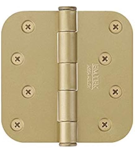 BestAngleミンク ブラウン Emtek 9600 Brass Hinges (Pair) - Heavy Duty Plain Bearing