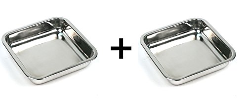 Happy Sales HSSSP-SQ2, 8-Inch Stainless Steel Cake Square Pan Set of 2