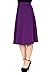 Everyday High Waist A-line Flared Skater Midi Skirt (M, Purple)
