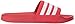 adidas Men's Adilette Shower Slide Sandal, White/Scarlet, 8 M US