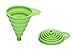 Rienar 2PCS Beautiful And Portable/Mini Kitchen Silicone Collapsible/Folding/Foldable Funnel(Green+Blue)
