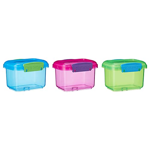 Sistema 3Piece Food Storage Containers with Lids for Lunch, Meal Prep
