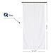 Waterproof Fabric Shower Curtain or Liner 36 Inch Width Narrow Stall Size, Satin Damask Striped, Machine Washable, Hotel Quality, White, 36x72