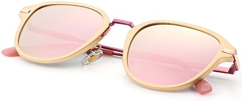 Menton Ezil Fashion Womens Erika Polarized Sunglasses Metal Frame Vintage Round Style UV400 Shade Retro Sun Glasses