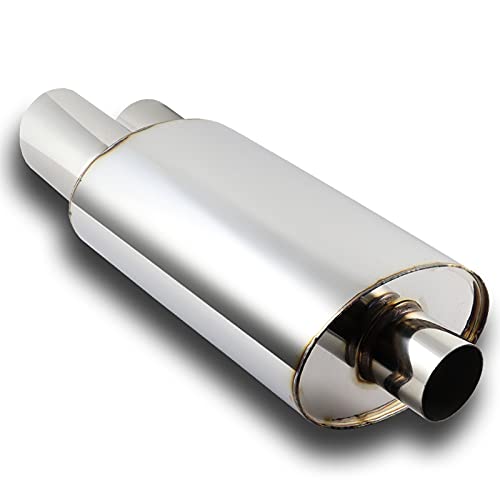 Exhaust Muffler Resonator 2.5" In/Out 12" L Universal Silencer - Foto 2