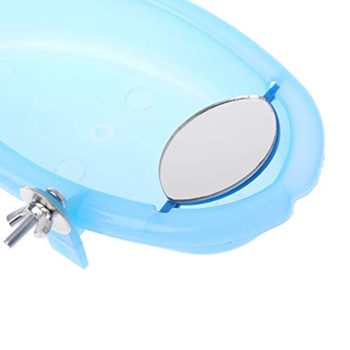Bird Bath with Mirror Toy for Pet Small Medium Parrot Parakeet Cockatiel Conure Budgie Lovebird Finch Canary African Grey Cockatoo Amazon Cage Shower Bathing Tub Food Feeder Bowl