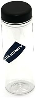 Coxncrew Transparent Plastic Bottle Cup for Ice Water, Juice, Fruits, Black Color Cap with One Spare Cap, 500ml