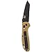 Benchmade - Mini Griptilian 557 Knife, Tanto Blade, Plain Edge, Coated Finish, Sand Handle