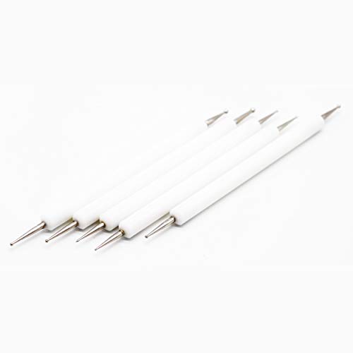 Embossing Tool - 5 PCs Ball Styluses Tool Set - Double Ended Ball Stylus Tools for Clay, Nail Art, Paper Crafting, Metal Embossing and Stencils - Thumbnail 3