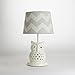 Lolli Living Owl Lamp Base w/ Seaglass Grey Zig Zag Shade