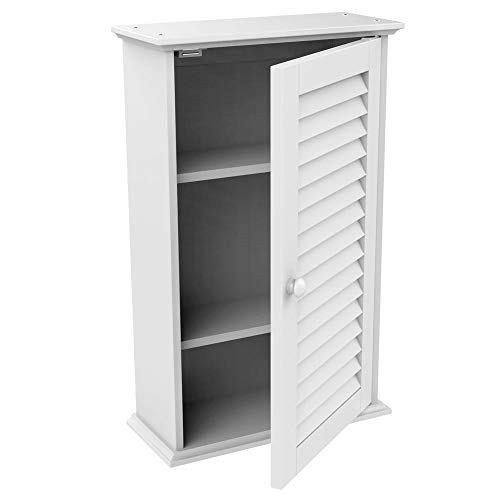 Topeakmart Bathroom/Kitchen Wall Mounted Single Louvered Door 3 Tier