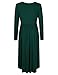 AMZ PLUS Women Plus Size High Low Dress Loose Swing Flare Dress Pleated Round Neck Casual Midi Dresses with Pockets 3/4 Green B 3XL