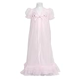 Laura Dare Soft Pink Sheer Flower 2pc Nightgown Robe Set Girls 2T-14