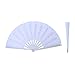 Just Artifacts Folding Silk Hand Fan 13-Inch White