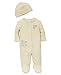 Little Me Girls' 2-Piece Footie & Cap Set, Butterfly Daisies, Newborn