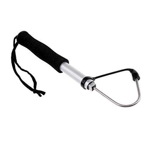 Magideal Acier Inoxydable Télescopique Professionnelle Lance Crochet Gaffe De Pêche Antidérapante Et Poignée Eva