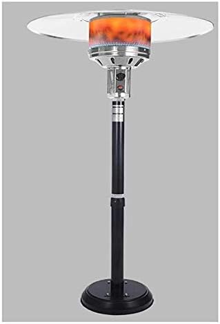 パティオヒーターパティオガスヒーター 屋外ヒーター パティオヒーター屋外ヒーター屋外パティオヒーター傘状の天然ガス暖房ストーブ屋外のリフティング用の移動ホイール メーカー公式 屋外ヒートランプhlzy Color Black
