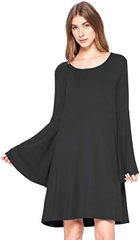 12 Ami Bell Sleeve Loose Flowy T-Shirt Midi Dress - Made in USA
