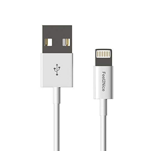 Short iphpne Charger,Feel2Nice 5 Pack 7-Inch iPhone Cord Data Sync USB Portable Fast Charger for iPhone X XS Max XR / 8/8 Plus / 7/7 Plus / 6/6 Plus / 5S / iPad/iPod, White