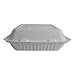 brheez Disposable Clamshell To-Go Containers – Bagasse Fiber Biodegradable Containers with Lids for Takeout, Parties, & Holidays – Pack of 50 Chemical-Free, 3-Compartment Boxes, 9