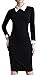 HOMEYEE Women's Celebrity Turn Down Collar Business Bodycon Dresses (L, Black)