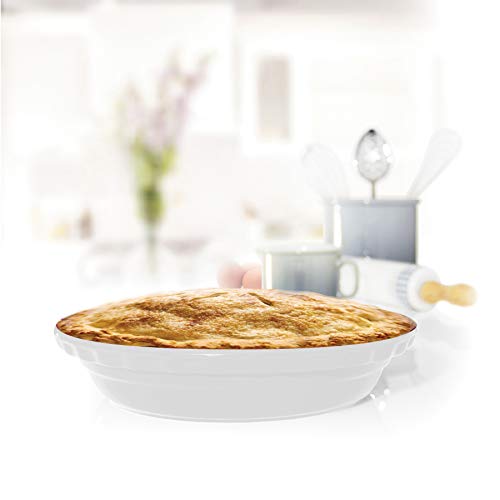 Chantal 9.5-inch Deep Pie Dish, White - Thumbnail 2