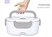 Nifogo Electric lunch box food heater 60 W,Heated lunch boxes for adults 3 IN 1,Portable Food Warmer for Car & Home, knife, fork & spoon and Carry Bag 110V/12V/24V (Grey)
