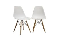 Baxton Studio LAC Plastic Side Chair Set of 2