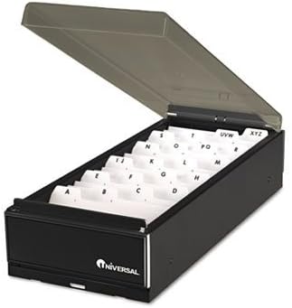 Universal® High-Capacity Business Card File FILE,CARD,BUS,600,BK METL (Pack of5)