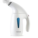 Homega Garment Steamer 180ml Capacity Hand Steamer for Clothes Heats Up in 2min - Portable Steamer Ideal for Home & Travel with Automatic Shut Off System - Travel Pouch & Protective Glove Included