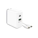USB C PD Charger with 27.6W Power Delivery 3.0 &18W QC 3.0 Dual ports Fast Wall Charger for iPhone X/8/8 Plus,New MacBook ,Samsuang S8/S8+/Note8,Notebook, Nexus 6P/5X,LG G5,Nintendo Switch and more