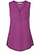 Bebonnie Sleeveless Tops For Women, Chiffon Summer Casual Tank Blouse and Shirts Magenta L