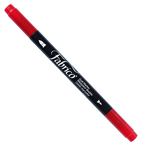 Tsukineko Dual-Ended Fabrico Marker Color-Fast, Poppy Red