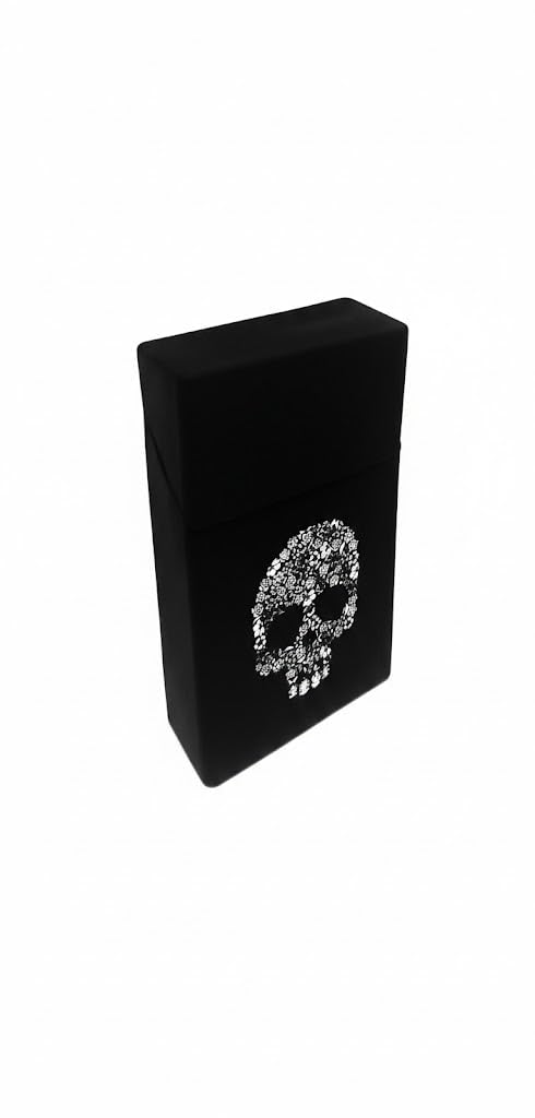Silicone Cigarette Case Pack Box Cover Cig Holder King Size Cigarettes White Skull Black Design Novelty Gifts For Him Her Accessory BestWayDigital