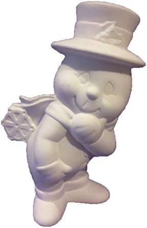 Snowman with Snowflake on Bottom 7" Ceramic Bisque, Ready to Paint