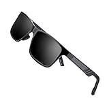 Sports Polarized Sunglasses for Men Driving Fishing Running Wayfarer Vintage Al-Mg Metal Frame Sun Glasses Gray