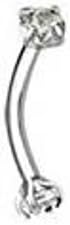 Pierced & Modified Clear - Crystal Curved Barbell - 1.2mm x 8mm Body Jewellery