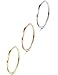 LOYALLOOK 1mm Stainless Steel Women's Plain Band Stacking Midi Rings Comfort Fit Wedding Band Ring (A:Flat 3pcs(white+gold+rose), 6)