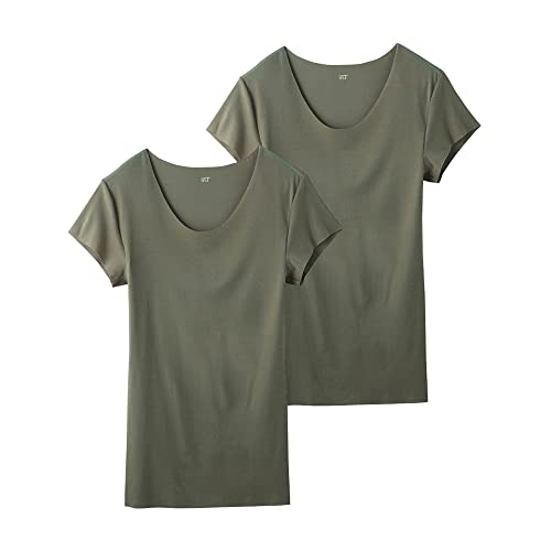 [グンゼ] インナーシャツ YG in.T(インティー) CUT OFFシリーズ クルーネックTシャツ 汗取りパッド付メンズ オリーブ S